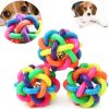 Pet Dog Puppy Cat Colorful Rubber Training Chew Ball Small Bell Squeaky Sound Play Toy Dog Bite Resistant Ball Dog Accessories