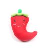 Cute Plush Animal Shape Squeak Sound Pet Cat Dog Toys Funny Durable Chew Molar Toys Fit For All Pets Eggplant Chili Fleece Toy