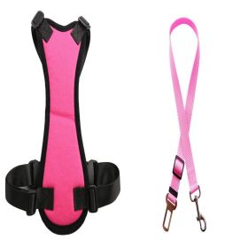 Car Seat Belts For Pets (Option: Rose¬†Red-XL)