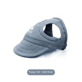 Pet Outdoor Supplies Puppy Peaked Baseball Cap (Option: Dark Blue-L)