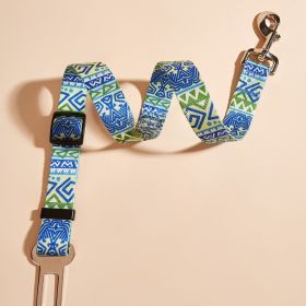 New Printed Pet Car Seat Belt Dog Hand Holding Rope Nylon Car Pet Supplies (Option: Yellow Green Totem)