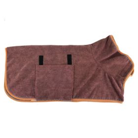 Pet Bath Towel For Dog & Cat; Microfiber Dog Bathrobe; Absorbent Cat Towel; Quick Dry Pet Bathrobe (Color: Coffee, size: S)