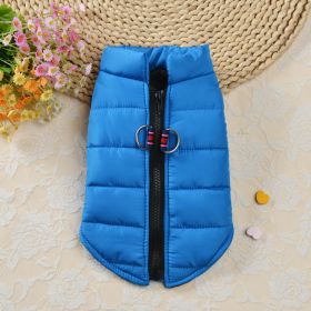 Autumn And Winter Zipper Vest Warm Pet Clothes (Option: Blue-XL)