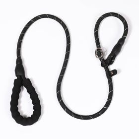 P Chain Pet Hand Holding Rope Reflective Silk Explosion-proof Pet Traction (Option: Black-S Diameter 8mm-2.0M)