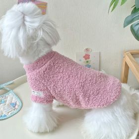 Double-sided Cloud Velvet Thickened Pet Puppy Cat Clothes (Option: Pink-L)