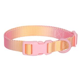 Large Anti-rust Gradient In Dog Collar (Option: Pink And Yellow-L)